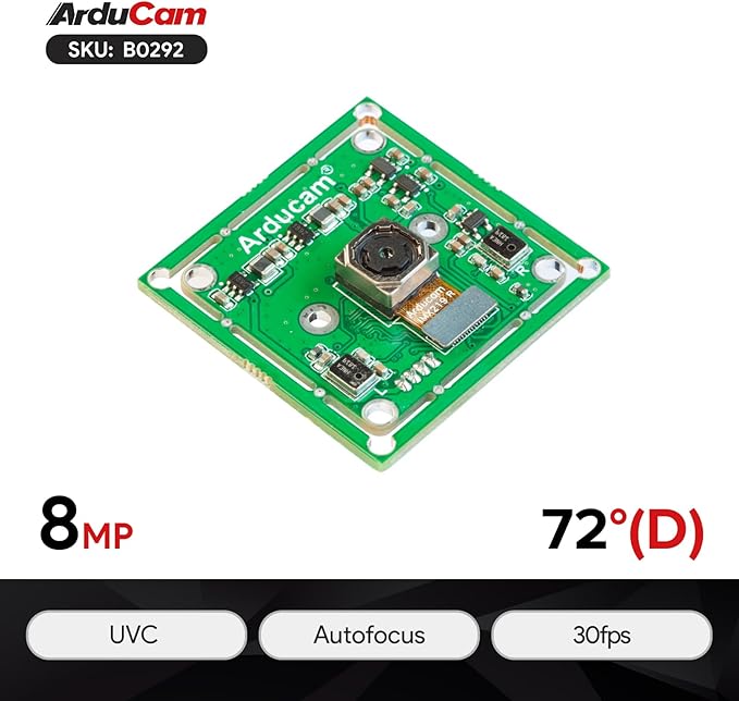 Arducam 4K 8MP IMX219 Autofocus USB Camera Module with Microphone 1080P Mini UVC USB2.0 Webcam