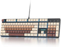 Wired Full Size Brown Mechanical Keyboard 104 Keys Creamy Keyboard with Number Pad RGB Gaming Keyboards Linear Red Switch NKRO for Windows Laptop PC Gamer(104 Brown)