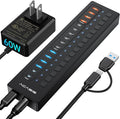 Powered USB 3.0 Hub ACASIS 16 Port USB Hub Powered(Include 2*USB C 3.0+4 Smart Charging Port) with 60W Power Adapter Support Wall Mount USB Hub for PC Laptop Mac Printer Camera