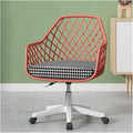 Adjustable Office Computer Chair with Armrest Backrest Office Chairs Armchair Computer Chair Office Furniture Lift Swivel Gamer Chair(Red Cushion)