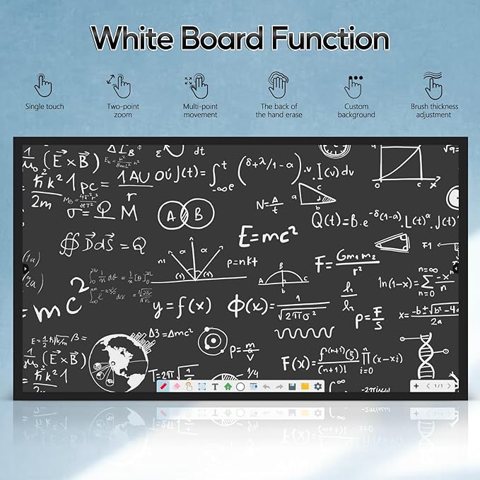 43 Multi-Touch Screen Industrial Monitor FHD 1080P Digital Signage Display for Advertising Reverse Control Laptop Wireless Screen Mirroring Built-in Speakers USB HDMI Ports
