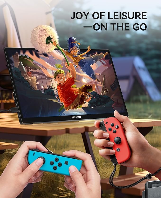 15.6 Inch Portable Monitor 4K UHD 3840x2160P/w SleeveMetal Shell &amp Kickstand &amp Dual SpeakerGaming MonitorTravel MonitorPlug&ampPlay for LaptopPCPhoneXboxPS4/5SwitchPi Black PMT-1
