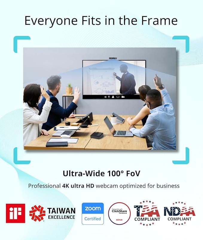 AVerMedia PW515 4K Ultra HD Business Webcam with Microphone for PC/Desktop/Laptop/Mac with AI Auto Framing for Streaming Meeting Video Calls Sony Sensor Works with Teams Zoom Google Meet OBS