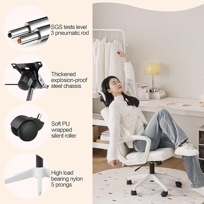 Gaming Chair Computer Chair Ergonomic Office Chair Makeup Chairs Liftable Rotating Comfortable to Sit for Long Periods of Time (Color : C)