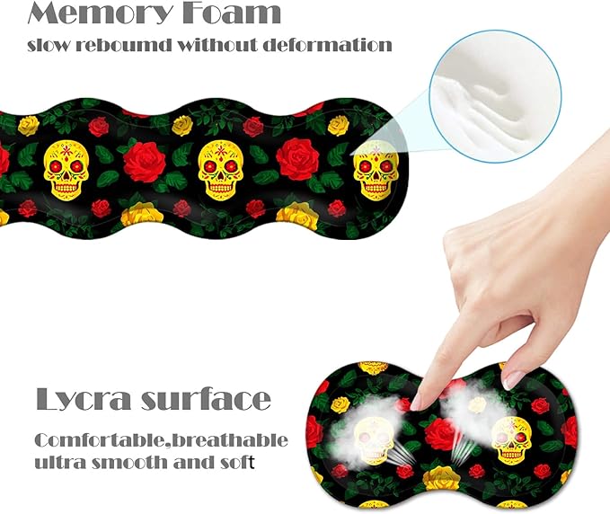 Ergonomic Keyboard Wrist Rest &amp Mouse Pad Wrist Rest SetXL Gaming Desk Mat 31.5x 11.8Non-Slip BaseMemory FoamEasy Typing Pain Relief for Office &amp HomeSugar Skull and Roses
