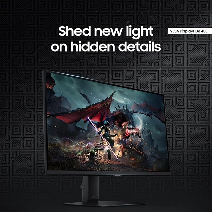 Samsung Odyssey G50D 27 QHD IPS Monitor with AMD Free Sync 1ms Response Time Flicker Free VESA Mount (100mm) Displayport HDMI Black Color (LS27DG500ENXZA) (Renewed)