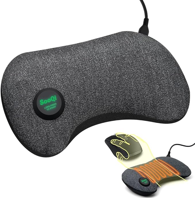 USB Heated Wrist Rest for Mouse Dual-Sided Design with Warm Heat &amp Cooling Beads for Pain &amp Fatigue Relief Ergonomic Support for Office Work Home PC &amp Laptop Gaming