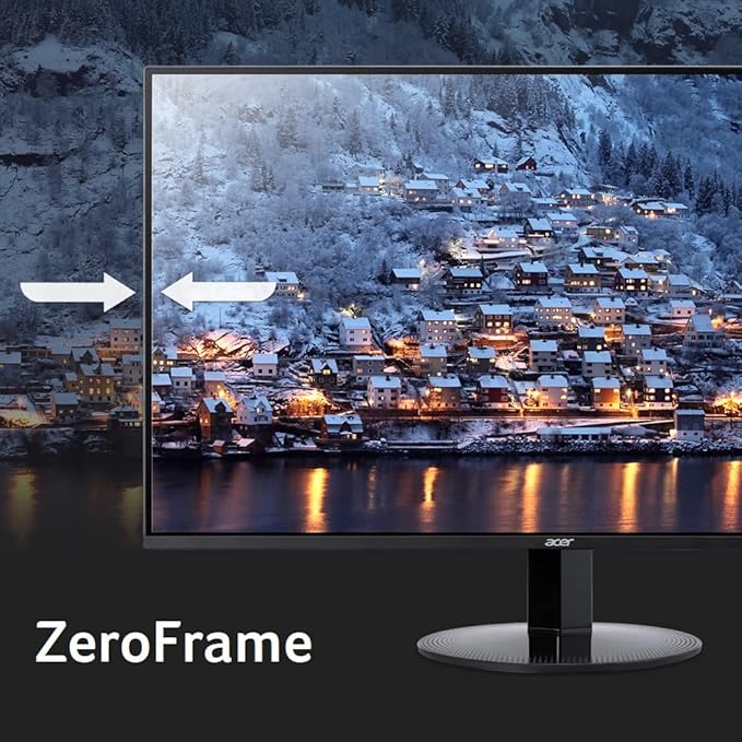acer KB220Q H2bi 21.5 Full HD (1920 x 1080) Zero-Frame Home Office Monitor | Adaptive-Sync Support (FreeSync Compatible) | Up to 100Hz Refresh | 1ms (VRB) | sRGB 99% | Tilt | HDMI &amp VGA Ports