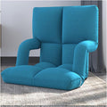 Floor Chair Back Support Folding Sofa Adjustable Positions Padded Lazy Sofa Breathable Floor Gaming Chair for Reading Meditating(Blue)