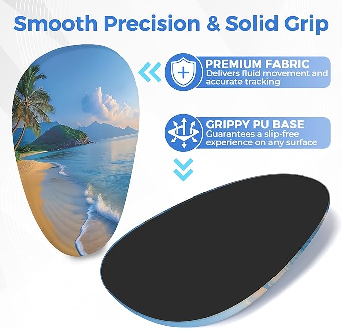 Ergonomic Mouse Pad with Wrist Support Memory Foam Wrist Rest for Pain Relief &amp Carpal Tunnel Non-Slip Base for Office Computer PC Laptop (12x8x1.2inch Yellow Beach)