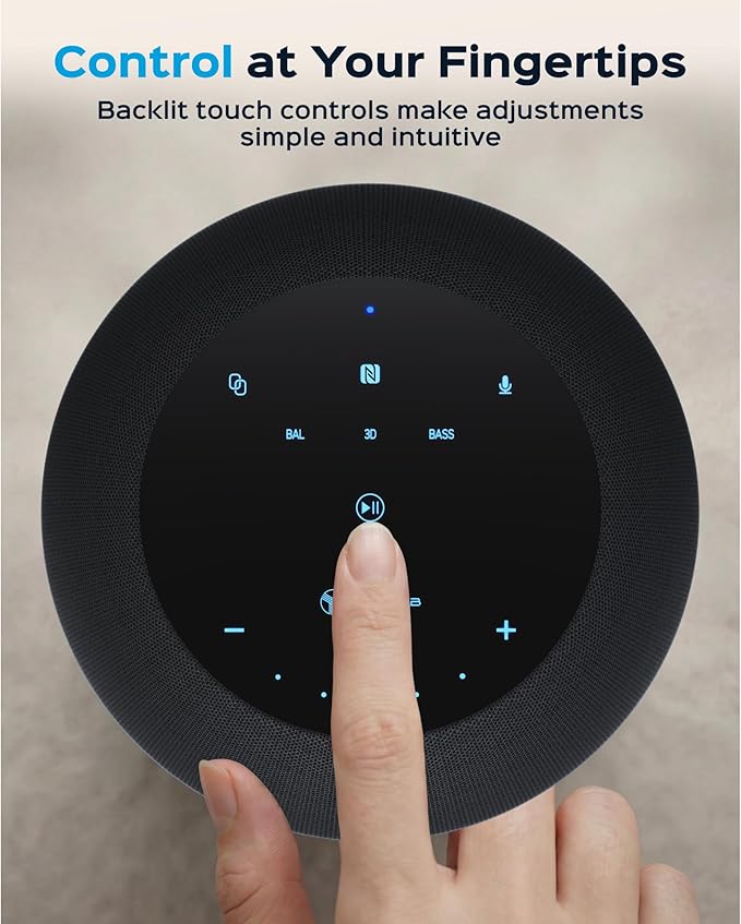 TREBLAB Loud Portable Bluetooth Speaker with 360° Surround Sound 90W 5-Driver System Subwoofer Wireless Speaker 22H Battery IPX4 Waterproof TWS Touch Control Aluminum Body - HD-360 Pro