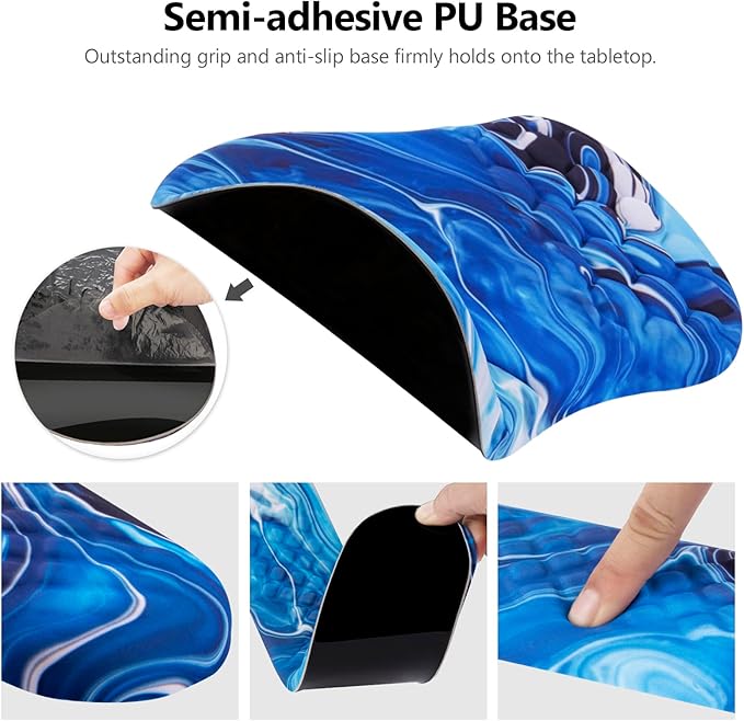 Mouse Pad Wrist Support Laokiiy 2 in1 Keyboard Wrist Rest+ Ergonomic Mouse Pad Non-Slip Wrist Rest for Computer Keyboard Made Easy Typing &amp Relieve Wrist Pain Ocean Blue
