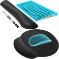 KTRIO Ergonomic Keyboard Wrist Rest Memory Foam Wrist Rest for Computer Keyboard Mouse Pad Set for Easy Typing &amp Pain Relief for Office &amp Home Black