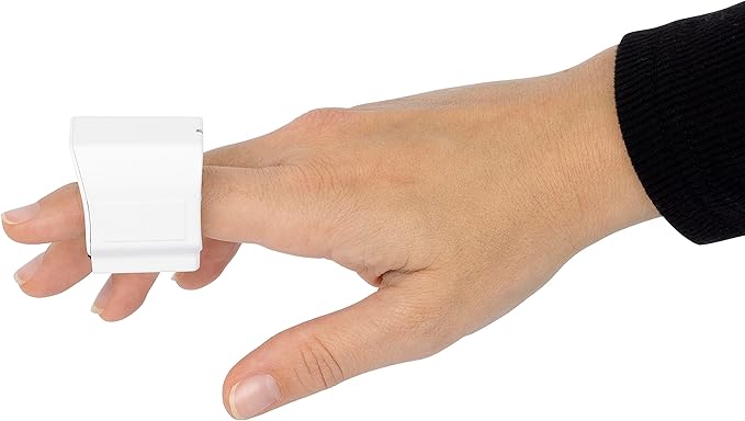 Ring - White Wearable Wireless Mouse and Air Gesture Presenter - 3D Wireless Ring Mouse for Gamers