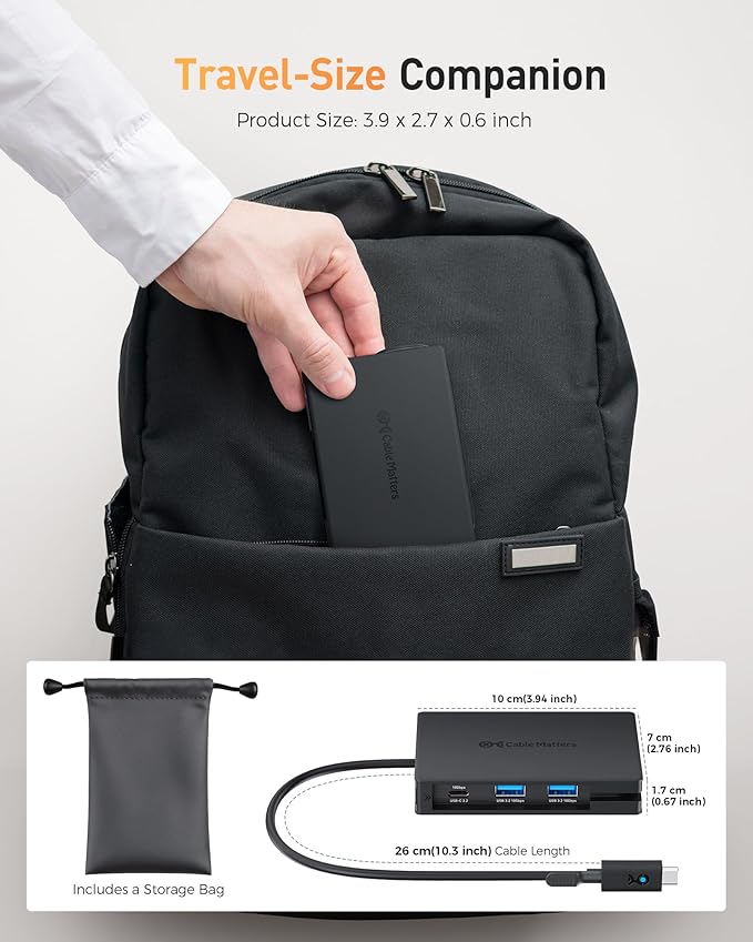 Cable Matters 8-in-1 Portable 40Gbps Dual HDMI USB4 Hub USB 4 Dock with 2X 4K@60Hz or 1x 4K@120Hz / 8K@30Hz 100W PD Gigabit Ethernet Compatible with Thunderbolt 4 (*macOS's Display Limitation)