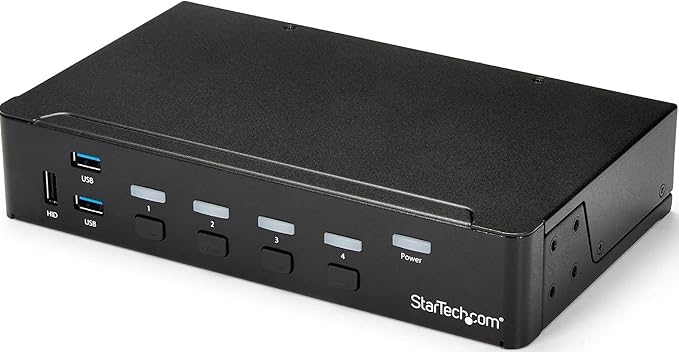 StarTech.com 4 Port HDMI KVM - HDMI KVM Switch - 1080p - USB 3.0 &amp Audio Support - KVM Video Switch TAA (SV431HDU3A2)
