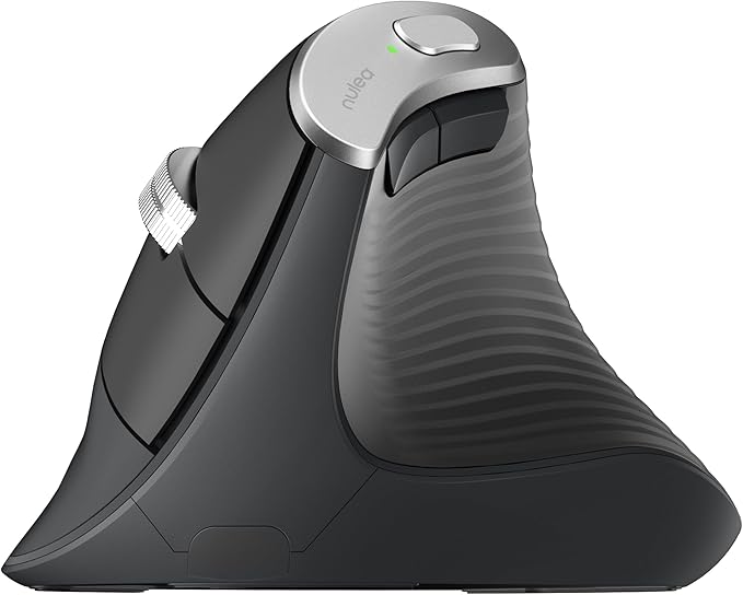Nulea M510 Vertical Mouse Wireless Ergonomic Mouse for Comfy Tracking 3 Adjustable DPI (800-1200-1600) 2.4G Wireless Vertical Mouse with 6 Buttons Compatible with Windows Mac OS Laptop PC Grey