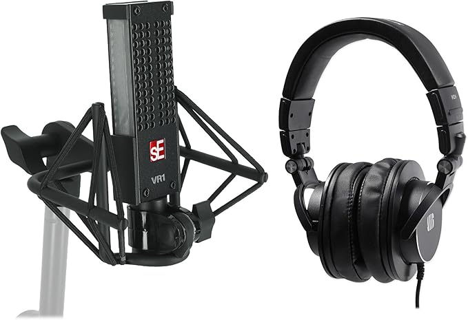 Audiosavings Bundle: Se Electronics VR1 Voodoo Passive Ribbon Microphone w/Gold Plated XLR Connector Bundle with Free Presonus HD9 Pro Closed-Back Studio Reference Monitoring Headphones (2 Items)