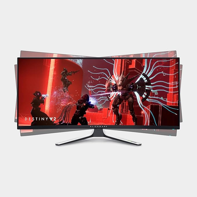 Alienware AW3423DW Curved Gaming Monitor 34.18 inch Quantom Dot-OLED 1800R Display 3440x1440 Pixels at 175Hz True 0.1ms Gray-to-Gray 1M:1 Contrast Ratio 1.07 Billions Colors - Lunar Light