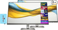 HP Series 5 524da 24 FHD IPS Monitor with 5ms Respnose Time Anti Glare Flicker Free VESA Mount (100 x 100 mm) VGA HDMI &amp Dockztorm USB Port Expander Black/Gray Color (B11W5AT#ABA) 2 Pack