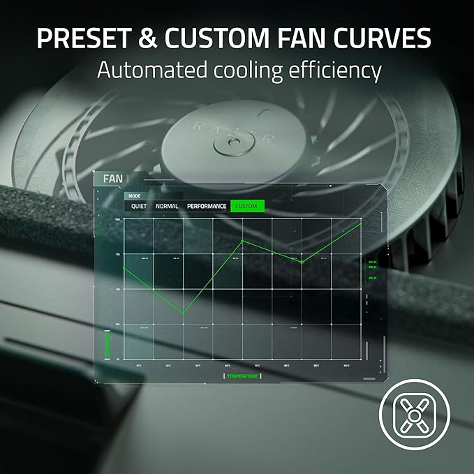Razer Laptop Cooling Pad: Adaptive Smart - Intelligent Fan Control - Airtight Pressure Chamber - Fits Most Laptops &amp Macbooks 14” to 18 - Preset &amp Custom Fan Curves - 3 Port USB Type A - Chro