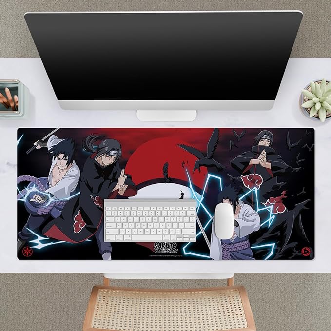 Head Case Designs Officially Licensed Naruto Shippuden Itachi and Sasuke Graphic Art 37.4 x 15.75 x 0.16 inches (900 x 400 mm) - XL Gaming Office Desk PC Keyboard Mouse Mat Pad