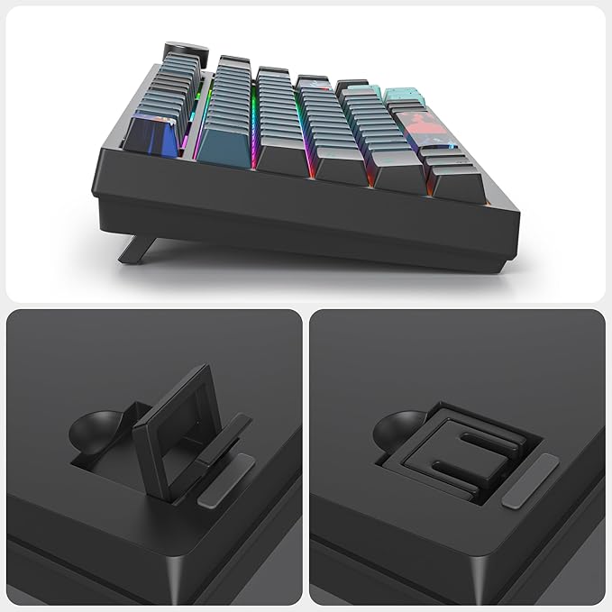 Fogruaden Wired 75% Percent Mechanical Keyboard RGB Backlit 75 Percent Gaming Keyboard Gasket Mount TKL Mechanical Keyboard Hot Swappable Red Switch NKRO Compact Keyboard with Volume Knob