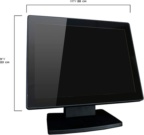 12-Inch Capacitive Multi-Touch POS TFT LED Touchscreen Monitor True Flat Seamless Design with Adjustable POS Stand for Retail Restaurant HDMI &amp VGA Inputs High Resolution 1024 x 768