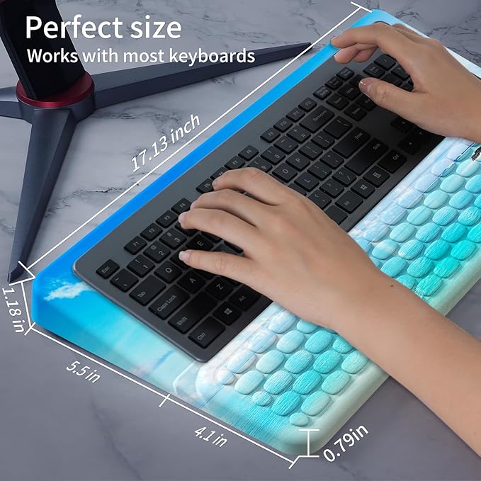 Wrist Rest for Computer Keyboard Keyboard Wrist Rest Ergonomic Keyboards Holder for Easy Typing Working Wrist Pad for Keyboards with Comfortable Wrist Rest for Keyboard Blue