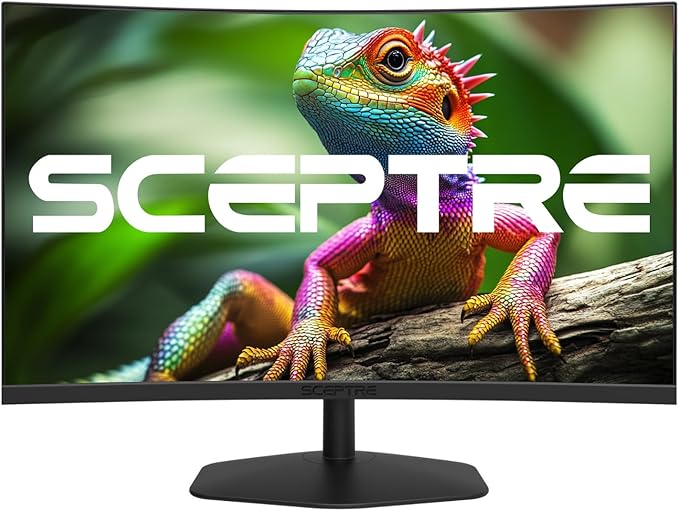 New! Sceptre Curved 27-inch Gaming Monitor 1500R 100Hz HDMI X2 DisplayPort 1ms 100% sRGB Build-in Speakers Machine Black 2026 (C275W-FW100T)