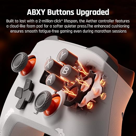 BIGBIG WON Wireless Gaming Controller with LCD Display – Hall Effect Joystick &amp Triggers 1000Hz Polling Rate PC/Switch/Android/iOS Compatible Dual Back Buttons Turbo HD Rumble Wired/Bluetoot