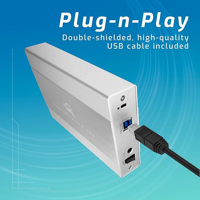OWC Mercury Elite Pro 6TB External Hard Drive Enclosure for 3.5 Inch SATA Drives USB 3.2 and USB-A/USB-C Thunderbolt Connection Professional Plug n Play HDD Enclosure with Power Adapter