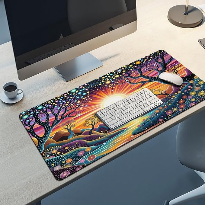 Tree of Life Mouse Pad Gaming Mousepad 36 x 16 Inch Large Desk Mat Keyboard Pads Extend Long XL Mouse Mat with Non-Slip Base Desk Accessories for Home Office Keyboard Mouse
