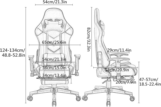 Ergonomic Gaming Chair with Footrest and Lumbar Support Height Adjustable Video Game Chairs for Adult Reclining Desk Chairs for Office Bedroom Study Room Red