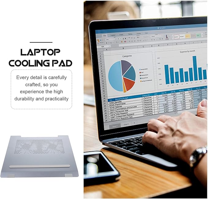 Aluminum Alloy Laptop Cooler Stand with USB Fan for Laptops to 17.3 Inch Ventilated Cooling Pad Elevated Holder for Gaming and Office Use Gray
