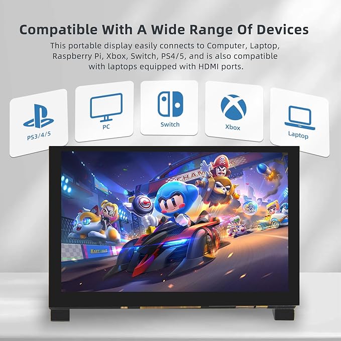 5 Inch HDMI Monitor 1024x600 LCD Touch Screen Display Mini Small Monitor for Raspberry Pi 5/4/3/2/B/B+ BB Black Win 11/10/8/7