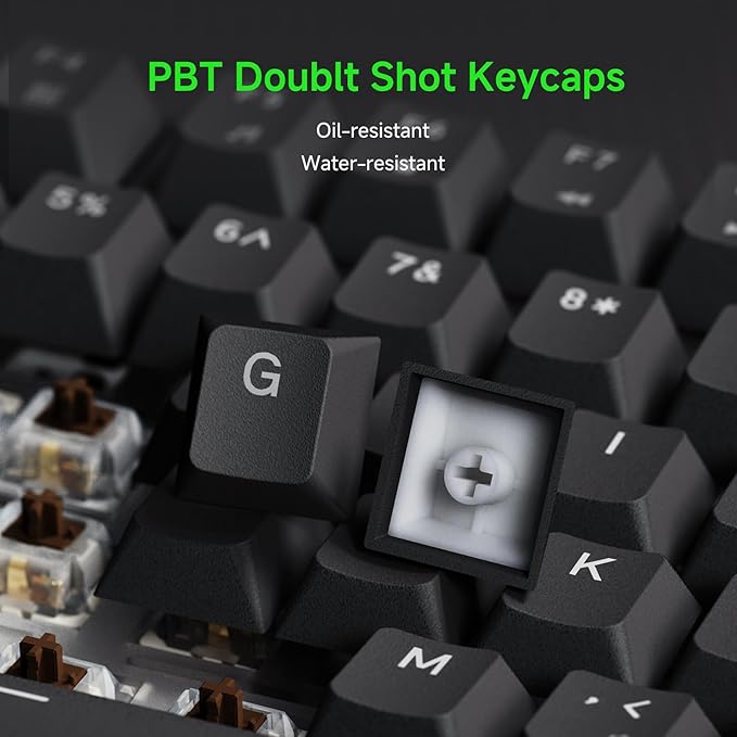 RK ROYAL KLUDGE R75 Wired Mechanical Gaming Keyboard 75% Hot-Swap Mechanical Keyboard Volume Knob Soft Pre-lubed Tactile Brown Switch