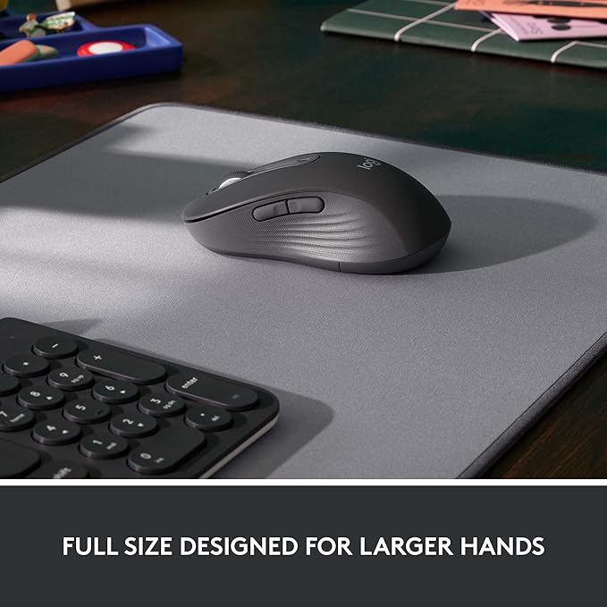 Logitech Signature M650 L for Business Wireless Mouse for Large Sized Hands Logi Bolt Bluetooth SmartWheel - Graphite