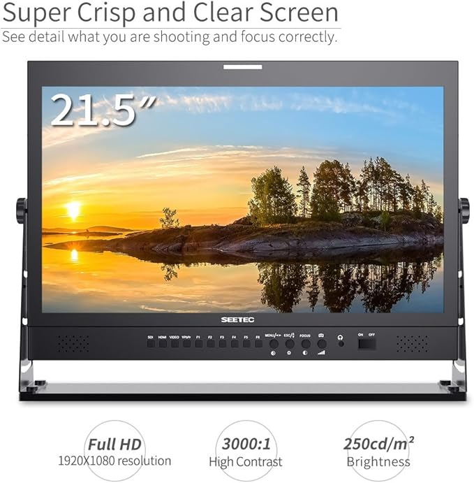 SEETEC P215-9HSD-192 21.5 Inch Broadcast Production LCD Monitor 3G SDI 4K HDMI Input and Output IPS Full HD 1920x1080