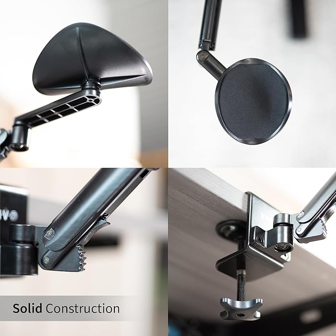 VIVO Universal Clamp-on Adjustable Armrest Desk Cradle Rotating Elbow Cushion Above Table Extension Platform Arm Support Black MOUNT-ARM01