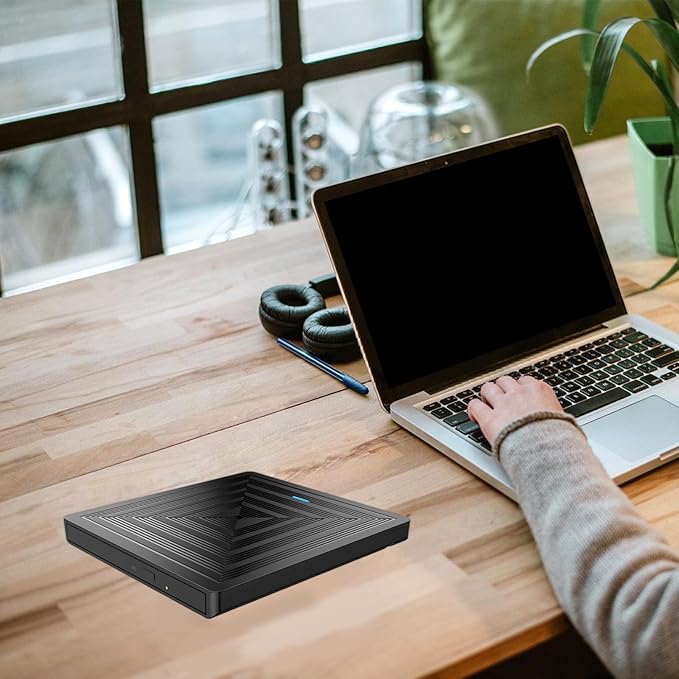 Portable USB3.0 External DVDs RWs Drive Fast Speed Burners for Laptop Desktop PC with Shockproof Design Travel Friendly External DVDs Burners
