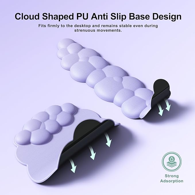 Cloud Mouse Pad with Wrist Rest Cloud Keyboard Wrist Rest Mouse Pad Wrist Support Ergonomic Keyboard Mouse Wrist Support (Purple)