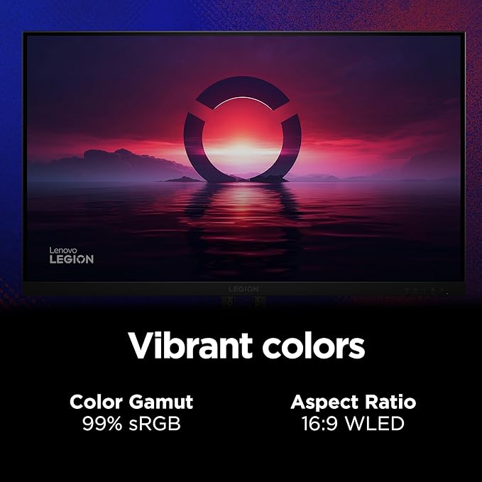 Lenovo Legion 24-10 Gaming Monitor - 23.8 IPS FHD Display - 240Hz - 0.5ms MPRT - AMD FreeSync Premium - HDR10 - Ergonomic LTPS Stand - HDMI 2.1 and DisplayPort 1.4 - Raven Black