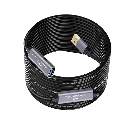 USB 3.0 Active Extension Cord Type A Male to Type A Female + Type C Port 5Gbps Data Transmission Cable USB Repeater with Signal Enhancer for USB Hub Playstation Printer Webcam (USB3.0-20M)