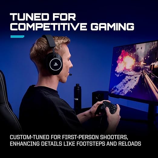 RIG R5 Spear PRO HS Wired Gaming Headset Officially Licensed for PlayStation PS5 PS4 PC - 40mm Graphene Drivers Tempest 3D Audio Flip-to-Mute Mic Memory Foam Cushions 3.5mm -Black