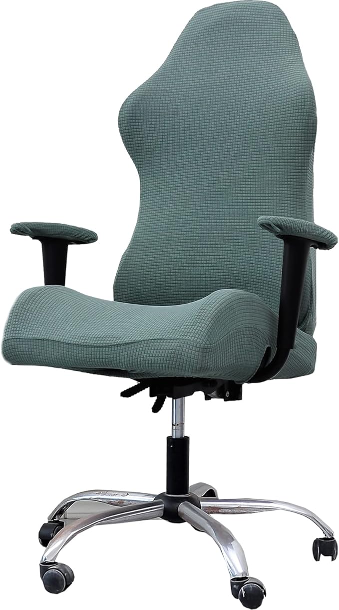 YOPOIY Jacquard Gaming Chair Cover for Adults Video Removable Game Chair Cover Washable Racing Gaming Chair seat Cover Furniture Protector -Green