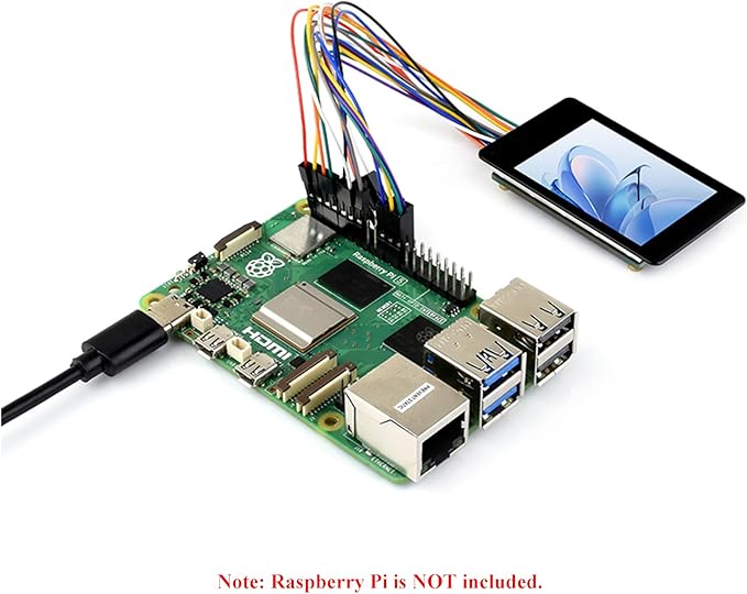2inch IPS Display 240x320 Capacitive Touch Screen Compatible with Raspberry Pi 5/4B/3B+/Zero/Zero 2W/Pico/Pico W/Pico 2/ESP32 262K Colors ST7789T3 Display Driver and CST816D Touch Controller