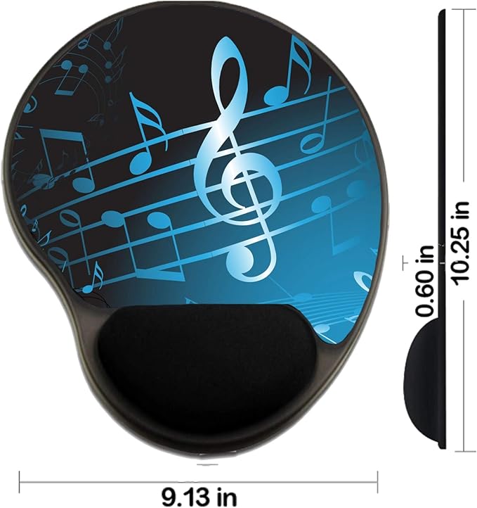 MSD Mousepad Wrist Rest Protected Mouse Pads Mat with Wrist Support Blue music theme abstract musical background Photo 5