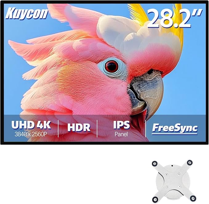 P10 28 inch FHD (3840x2560) 4K Monitor IPS Black Panel 16.70 Million Colors 99% sRGB 8msHDR10G-Sync FreeSync1200:1 ContrastEye CareAnti-GlareHDMIDPVESA (Minimalist - Without Stand)