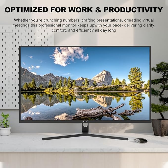 ZZA 32 Monitor | 4K UHD 3840x2160 IPS Panel 60Hz Adaptive Sync 100% sRGB Back Breathing LightBlue Light Filter VESA Mountable 75x75mm